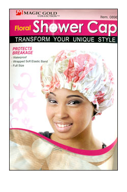 [MG90896] Magic Gold Large Floral Shower Cap #0896 -dz