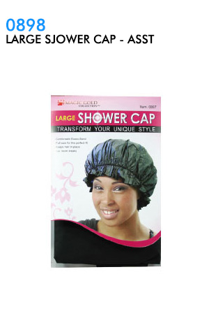 [MG90898] Magic Gold Large Shower Cap #0898 Asst -dz
