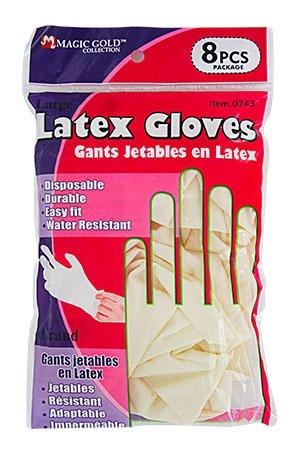 [MG90743] Magic Gold Latex Glove # 0743 (L) -8pc/pk