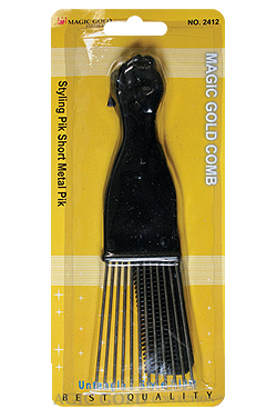 [MG92412] Magic Gold Short Fan Metal Pik (with comb) #2412 -dz