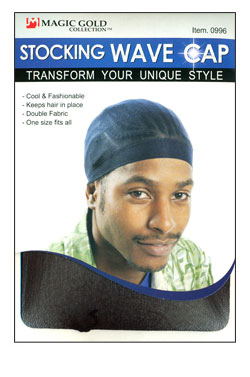 [MG90996] Magic Gold Stocking Wave Cap 2pc#0996 Black -dz