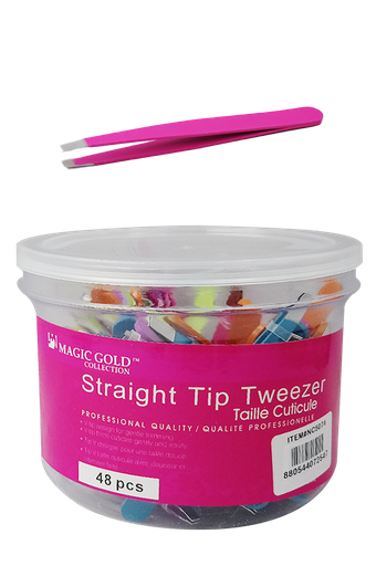 [MG07254] Magic Gold Straight Tip Tweezer #NC5074 (48pc) - Jar