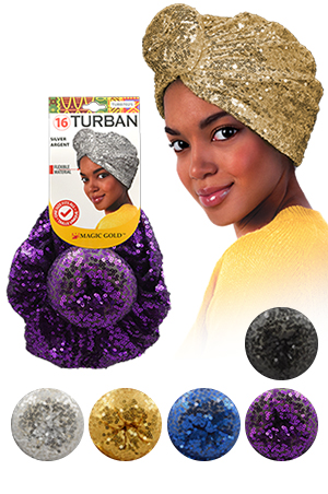 [MG07025] Magic Gold Turban (Asst) #TUR7025-dz
