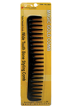 [MG90553] Magic Gold Wide Tooth Bone Styling Comb #5531 -dz