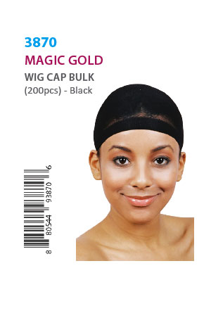 [MG93870] Magic Gold Wig Cap Bulk [200pcs] #3870 Black -pk