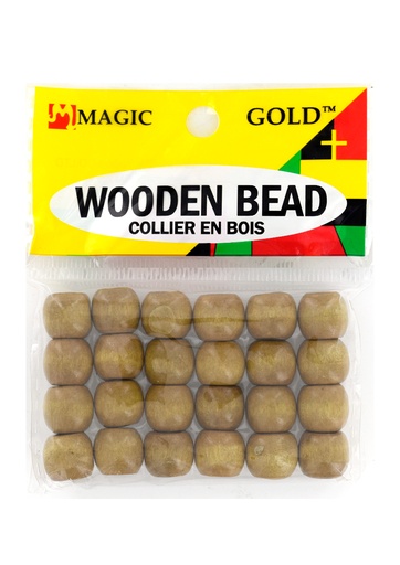 Magic Gold Wooden Bead (S) -Beige #1368 -dz