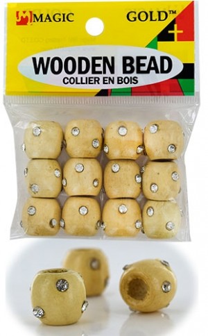 [MG99513] Magic Gold Wooden Bead w/ Stone#BDS99513(Beige)-dz