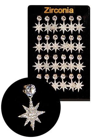 [MG89074] Magic Gold Zirconia Earring [Clear 24 pair ] #ERJ98907 -pk.