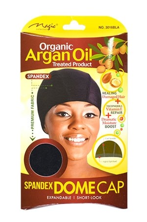 [MC13028] Magic Ladies Argan Oil Treated Spandex Dome Cap #3016BLA-dz