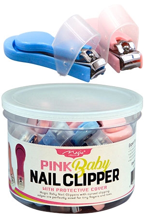 [MC24502] Magic Nail Care Pink Baby Clipper#NC047-(24pc/JAR)-jar