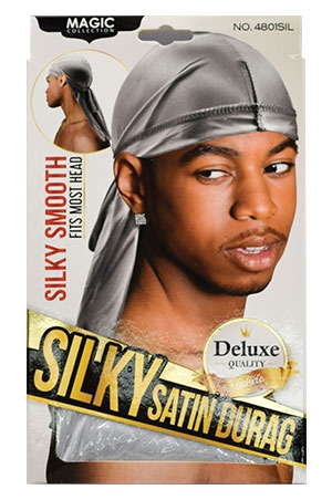 [MC04873] Magic Silky Satin Durag-Silver#4801SIL-dz