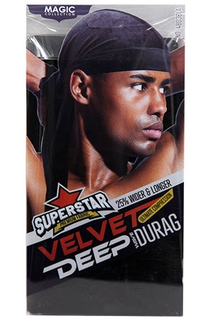[MC04901] Magic Velvet DuRag #4803BLA-dz *(6pcsx2)