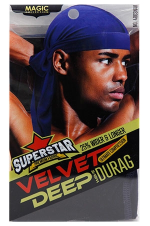 [MC04907] Magic Velvet DuRag #4803NAVY-dz *(6pcsx2)