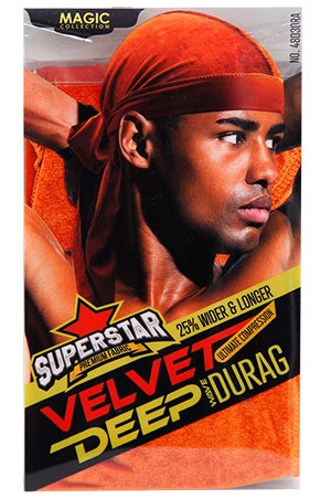 [MC04906] Magic Velvet DuRag #4803ORANGE-dz *(6pcsx2)