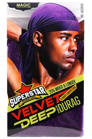[MC04905] Magic Velvet DuRag #4803PURPLE-dz *(6pcsx2)