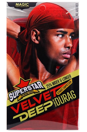 [MC04903] Magic Velvet DuRag #4803RED-dz *(6pcsx2)