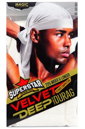 [MC04909] Magic Velvet DuRag #4803WHITE-dz