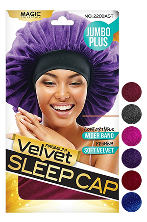 [MC06258] Magic Velvet Sleep Cap-Jumbo  #2289AST -dz