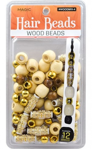 [MC12833] Magic Wood Bead Mix Design-4-pc