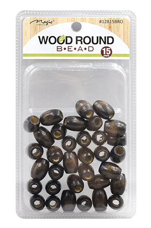 [MC12813] Magic Wood Bead(L)-D.Brown #12815BRO-pc
