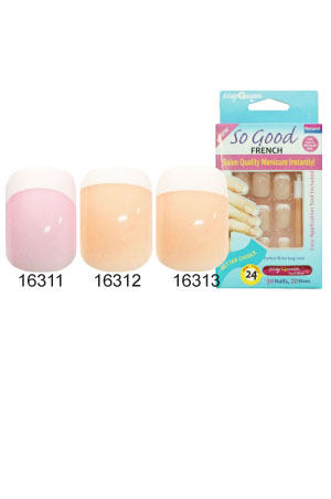 [MQN16311] MayQueen Nail #16311 So Good French with Glue [30Nails] -pc