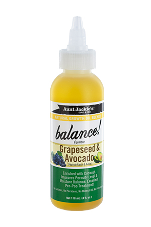 [AJA69104] Aunt Jackie's Natural Growth Oil -Grapeseed & Avocado (4 oz) #25 -pc
