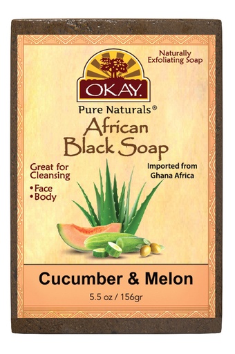 [OKA01813] Okay African Black Soap Cucumber & Melon (5.5oz) #102