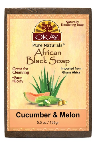 [OKA01813] Okay African Black Soap Cucumber & Melon (5.5oz) #102