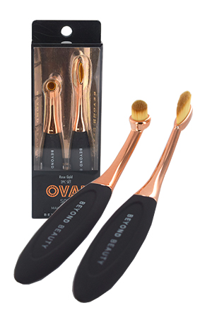 [OVA30025] Oval Soft Makeup Brush Rose Gold #30025 2pc set-pc