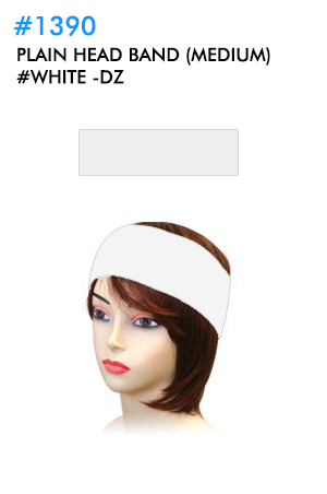 [MG13901] Plain Head Band (Medium) #White -dz