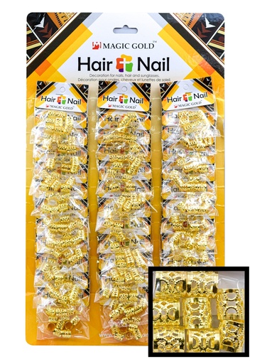 [MG99542] Magic Gold Hair & Nail Ring Bead #RBD99542 (36pk) -Gold -pk
