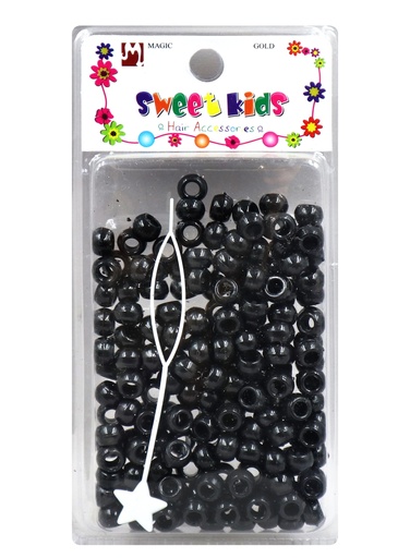 Plastic Bead (S) #5036B Black (=1606) -pc