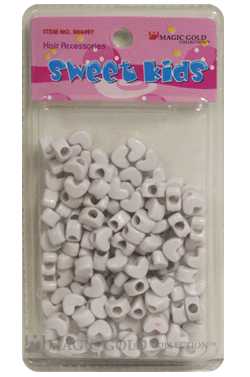 [MG91650] Magic Gold Plastic Bead Heart #1650 White -pc