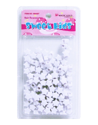 Magic Gold Plastic Bead Star #1654 White -pc