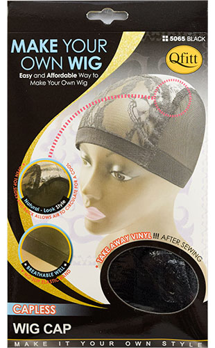 [QFT05065] Qfitt Capless  Wig Cap#Q5065Black-dz