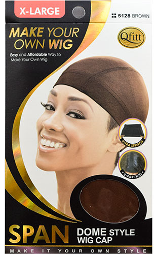 [QFT05128] Qfitt Spandex Wig Cap(Dome style-XL )#Q5128Brown-dz