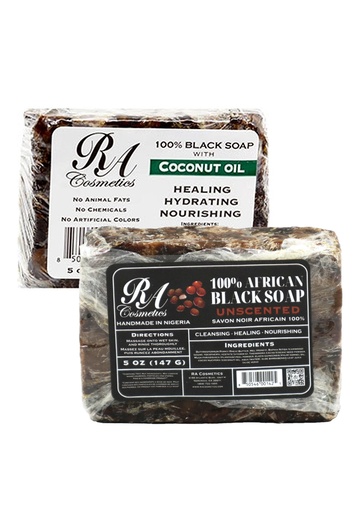 [RAC05644] RA Cosmetics 100% Black Soap Bar w/Coconut (5 oz) #38