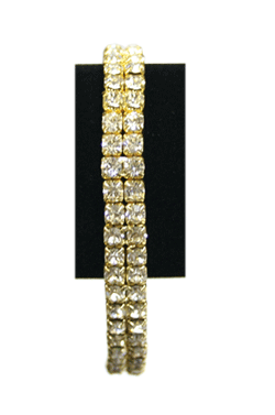 [MG91113] Rhine Stone Bracelet Gold (L) - 2Line