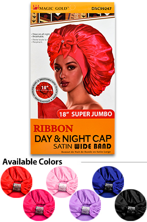 [MG99247] Ribbon Day&Night Satin Cap w/Wide Band(S.Jumbo/Asst)#99247-dz