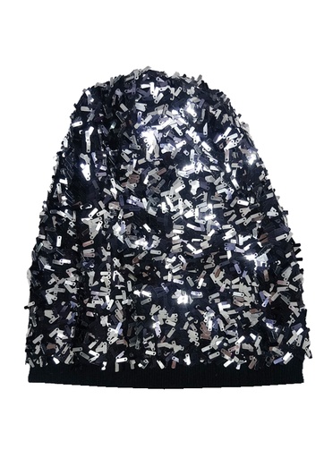 [MG95007B] Magic Gold Sequin Beanie Hat (Silver) #5007B - pc