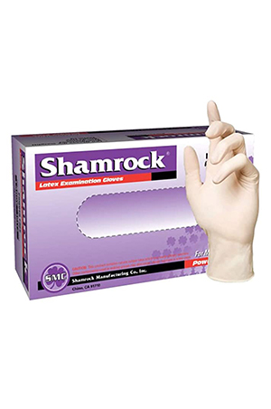 [SHR10111] Shamrock latex Disposal. Gloves(Powder Free)-SM* Final Sale**