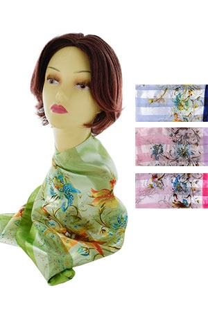 [MG75701] Silky Scarf [10pcs/pk] #7570 green- pk