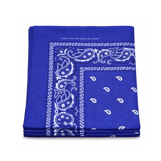 [MG91666] Bandanna 100% Cotton Paisley #91666 Blue -dz