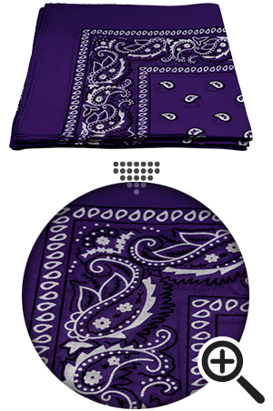 [MG91683] Bandanna 100% Cotton Paisley #91683 Purple -dz