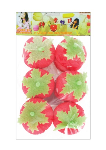 [MG92941] Sponge Hair Curler #2941 Strawberry (6pcs/pk) -pk