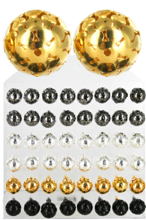 [MG31559] Stone Earring #3159 (Ball)  - 48pcs/pk
