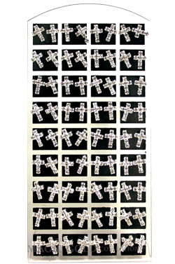 [MG90152] Stone Earring (Cross Clear) #0152