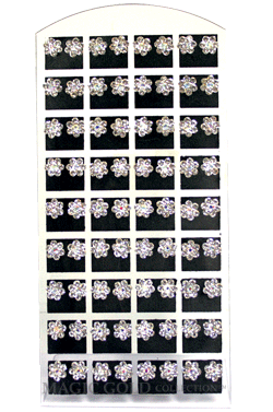 [MG15561] Stone Earring (Flower1 Clear - Large) #1556