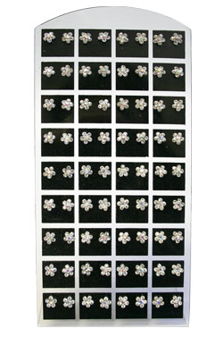 [MG01427] Stone Earring (Flower1 Clear-Small) #0142