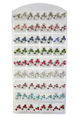 [MG01632] Stone Earring (Hearts Mix ) #0163